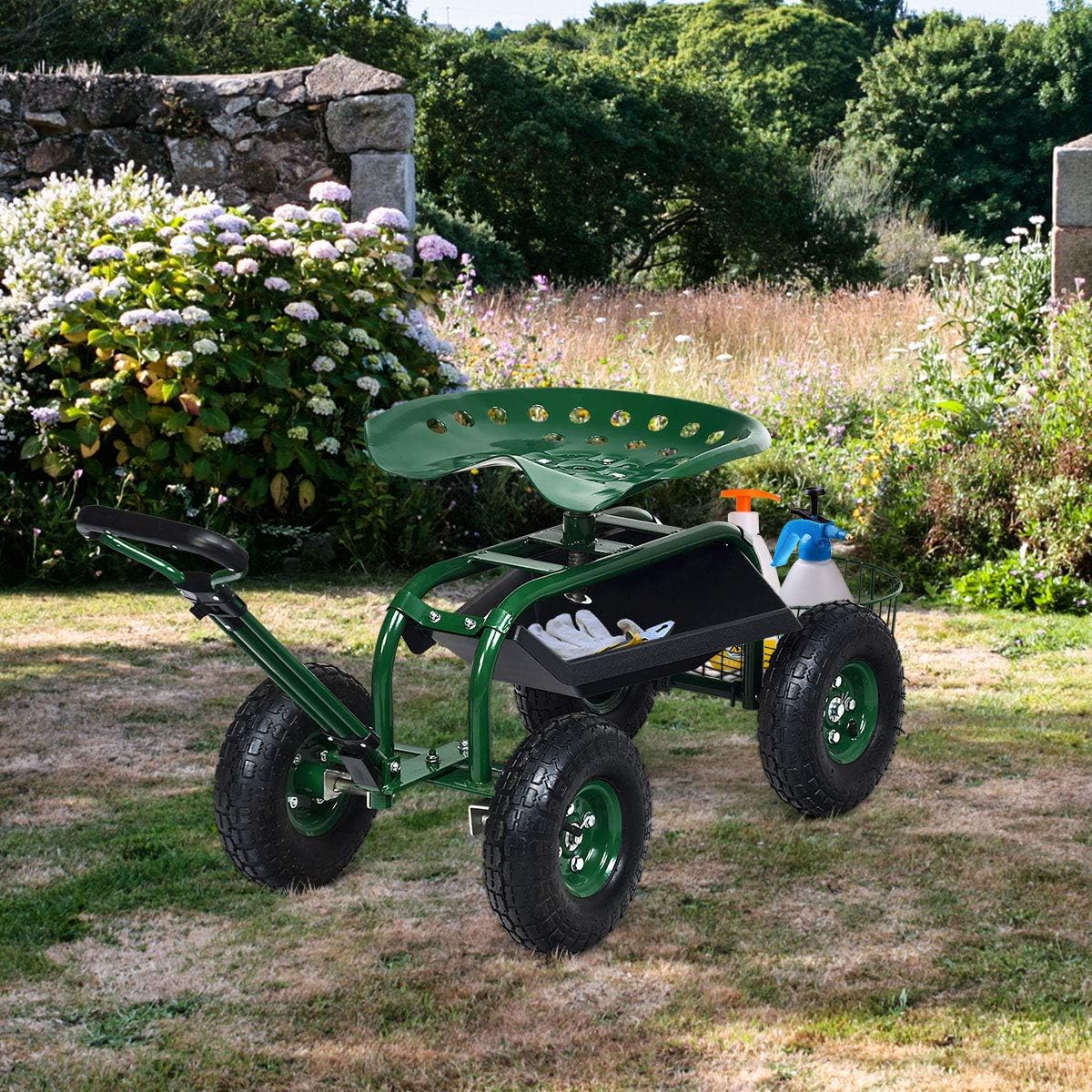 Carrello da Giardino con Sedil - Gardening Tools Basket recensione e prezzo