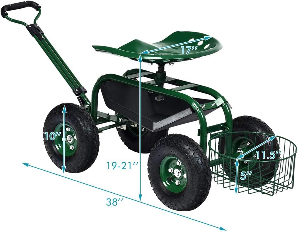 Carrello da Giardino con Sedil - Gardening Tools Basket recensione e prezzo